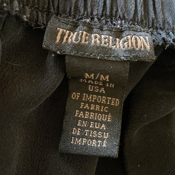 True Religion Black Silk Off The Shoulder Wide Sleeve Top - Picture 13 of 13